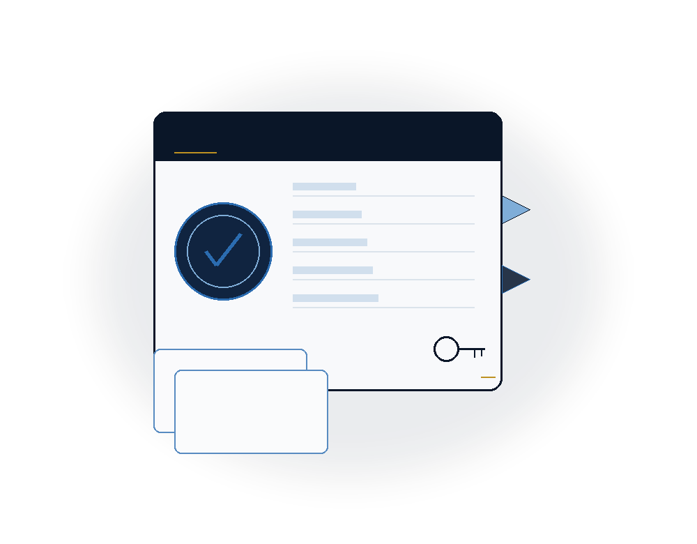 License and permit card with verification seal and key — commercial surety