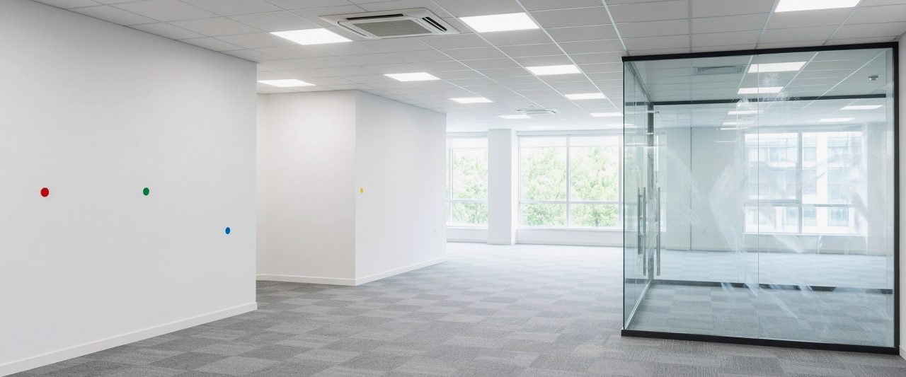 Completed interior fit-out awaiting defects inspection, where retention bonds or warranty bonds may stand in for cash retention